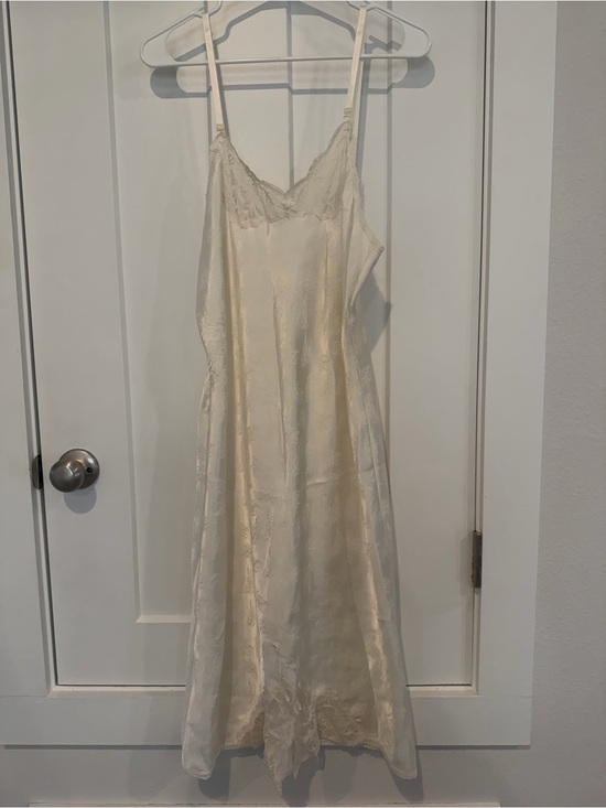 Barbizon Other - Vintage 60s-70s Barbizon Women's Cream Lace-Trim Satin Slip Dress